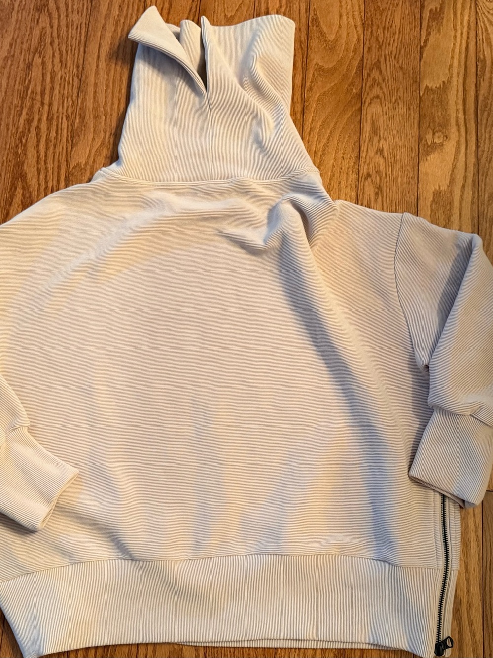 Varley Milton Ribbed Sweatshirt Side Zips Mushroom, SIZE XL - Picture 3 of 8
